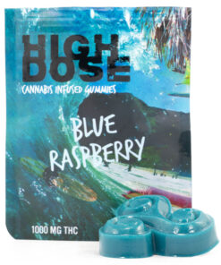 HighDose-1000MG- THC Gummie-Blue-Raspberry